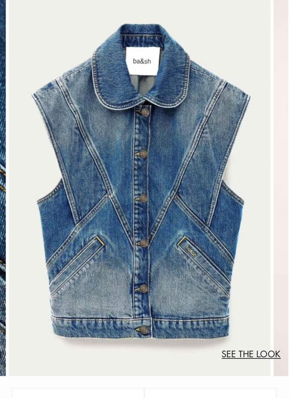 ba&sh Max Denim Waistcoat / Vest
